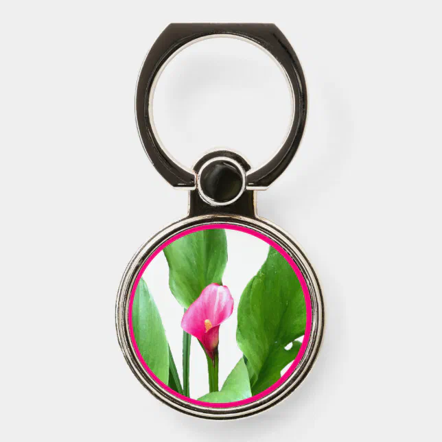 Pretty Pink Calla Lily Phone Ring Stand