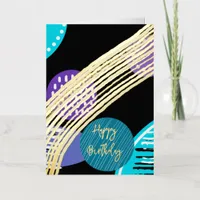 Abstract Gold Foil Birthday Greeting Card