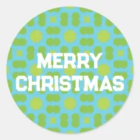 Geometric Christmas Pattern - Christmas  Classic Round Sticker