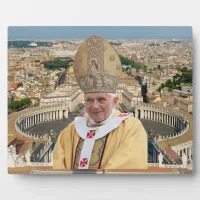 Pope Benedict XVI with the Vatican City Plaque