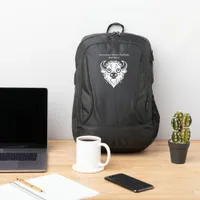 Stylized White Bison Head Illustration Port Authority® Backpack