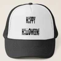 Skeleton Halloween Text Trucker Hat