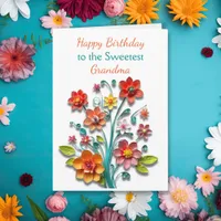 Paper Quilling Flowers | Grandma's Birthday Card