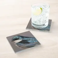 Stunning Tree Swallow Songbird on the Wire Glass Coaster