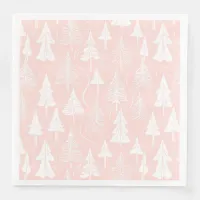 Pink White Christmas Pattern#6 ID1009 Paper Dinner Napkins