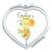 Aperol Spritz Cocktail Italian Style Bridal Shower Compact Mirror