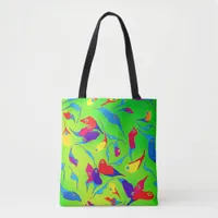 Minimalism bright colors asymmetric shapes tote bag