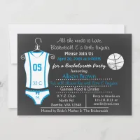 Chalkboard Basketball Lingerie Shower Invitations