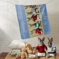 Bunnies New born Rabbits in Jumpers cute bunny Baby Blanket