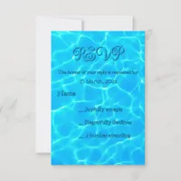  Azure Turquoise Bleu Water Reflection Minimalism RSVP Card