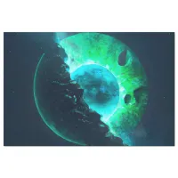 Emerald Lunar Core Cracking Open DALL-E AI Art Tissue Paper