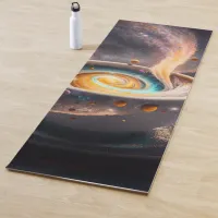 Cosmic Sips: Celestial Journey through the Galaxy Yoga Mat