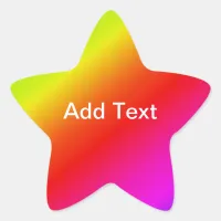 Colorful Rainbow Gradient Diagonal Blend Star Sticker