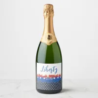 Stars and Torn Edge Stripes for 4th of July Sparkling Wine Label