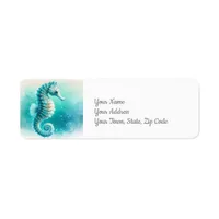 Seahorse Under the Sea Coastal Beach Label