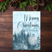 Winter Scene Luke 2:14 Glory To God Christmas Card