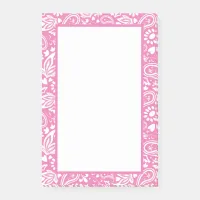 Pink and White Paisley Patterned Pretty Post-it Notes