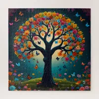 Whimsical flowering bloom Tree Jigsaw Puzzle