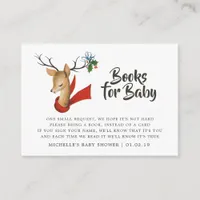 Retro Vintage Christmas Baby Shower Book Request Enclosure Card