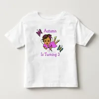 Birthday Fairy and Butterflies Age and Name Toddler T-shirt