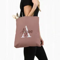 Stylish Cinnamon Monogram Tote Bag