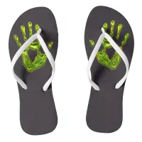 Glowing Ghoul Handprint Flip Flops