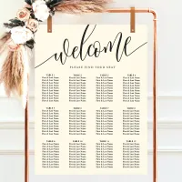 Ivory Cream Minimalist Wedding Seating Chart