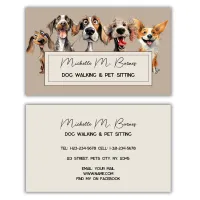 Puppy Dog Walker Sitter Modern Professional  Business Card