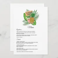 Aloha Tropical Luau Beach Wedding Menu