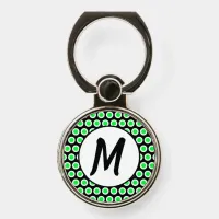 Monogram Initials Yellow, Lime Green and Black Phone Ring Stand