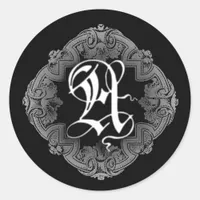 Elegant Goth Initial A Sticker