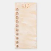 Orange Watercolor Brushstrokes Shopping List Magnetic Notepad