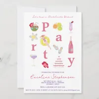 Palm Beach Destination Weekend Bachelorette Party Invitation