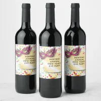 Streamers & Confetti New Year’s Eve Party Wine Label