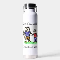 Upload Your Child's Artwork | Cute Father's Day  Water Bottle