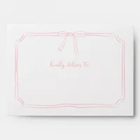 Handwritten Coquette Bow Pink Bridesmaid Proposal Envelope