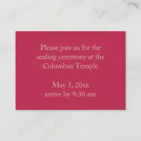 Magenta Diamonds Temple Sealing Invitation