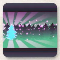 Christmas Trees Shades of Green Drink Coaster