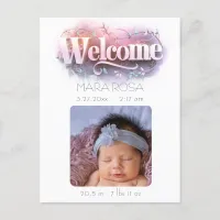 *~* AP79 Baby Newborn Birth Announcement PHOTO