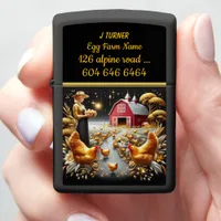 Golden Egg Harvest at a Countryside Farm at Dawn Zippo Lighter