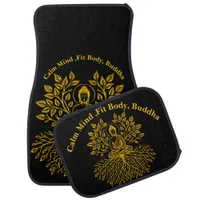 Golden Buddha Surrounded by Nature Car Floor Mat