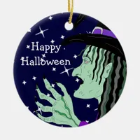 Double Sided Halloween Witches Keepsake Ceramic Ornament