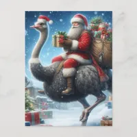 Santa and the Ostrich Postcard