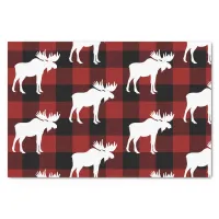 Lumberjack Red Buffalo Plaid Moose Pattern Holiday Tissue Paper