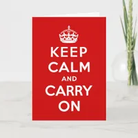 Keep Calm And Carry On original red Birthday Card