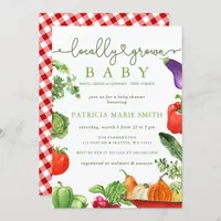 Locally Grown Baby Farmers Market Baby Shower Invitation