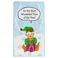 Holly Jolly Christmas Elf Holiday Small Gift Bag