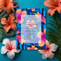 Summer Beach Floral Wedding Invitation