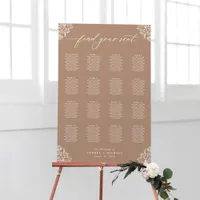 Elegant Taupe Wedding Seating Chart Poster 24x36