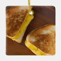 Funny Grilled Cheese Pun Christmas Ceramic Ornament